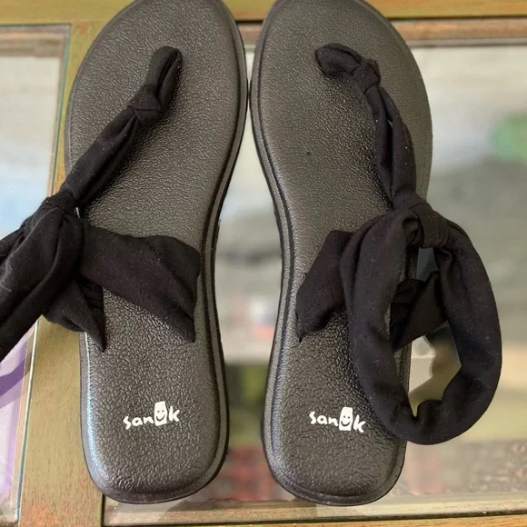 Sanuk Yoga Sling Sandals - Black - Picture 3 of 7